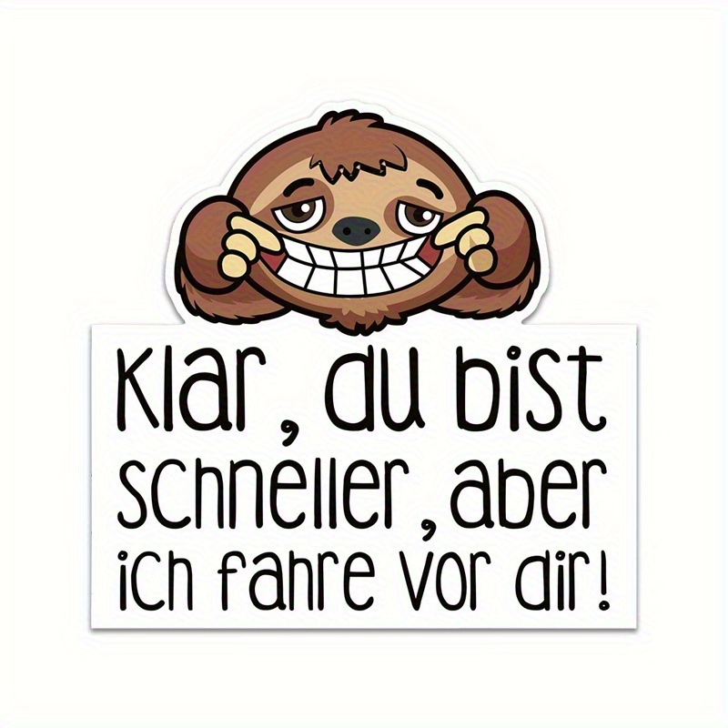 Sloth-themed Vinyl Car Decal - Durable Exterior Accessory, 16.0cm
