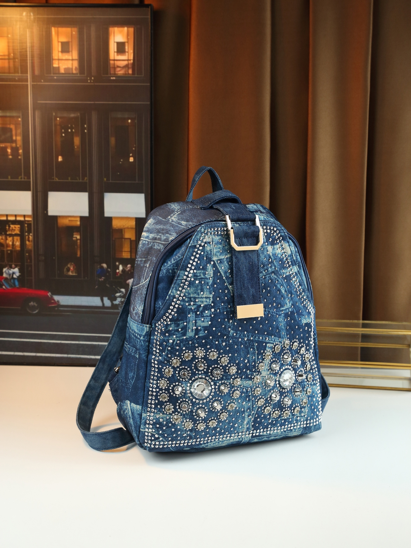 Mini Backpack on model, side view