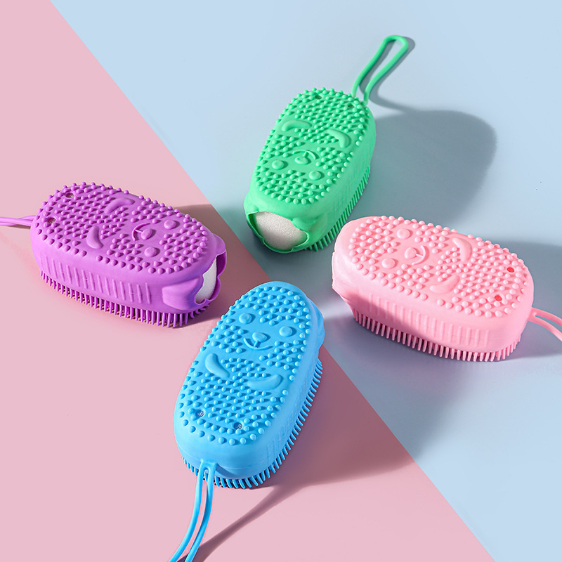 2pcs Loofah and Storage Bag Massage Back Scrubber Set