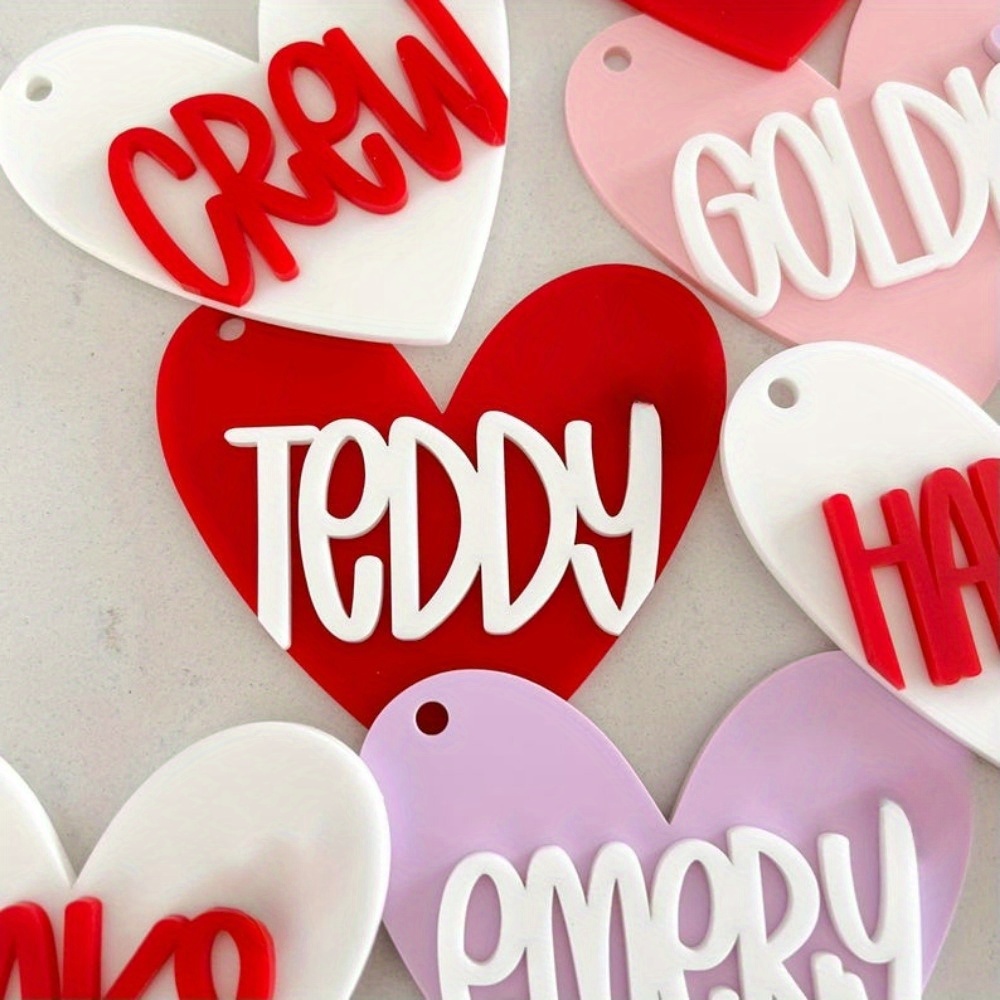 

1pc Valentine's Day Heart-shaped Gift Tags, Assorted Colors, Love & Themed Labels For Baskets And Presents, Valentines Decorations