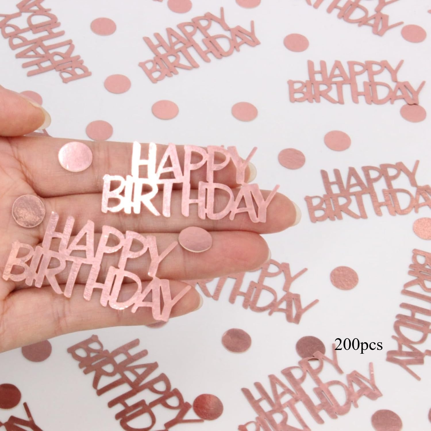 Image of 100pcs/200pcs Rose Golden Birthday Happy Birthday Decorations For Table