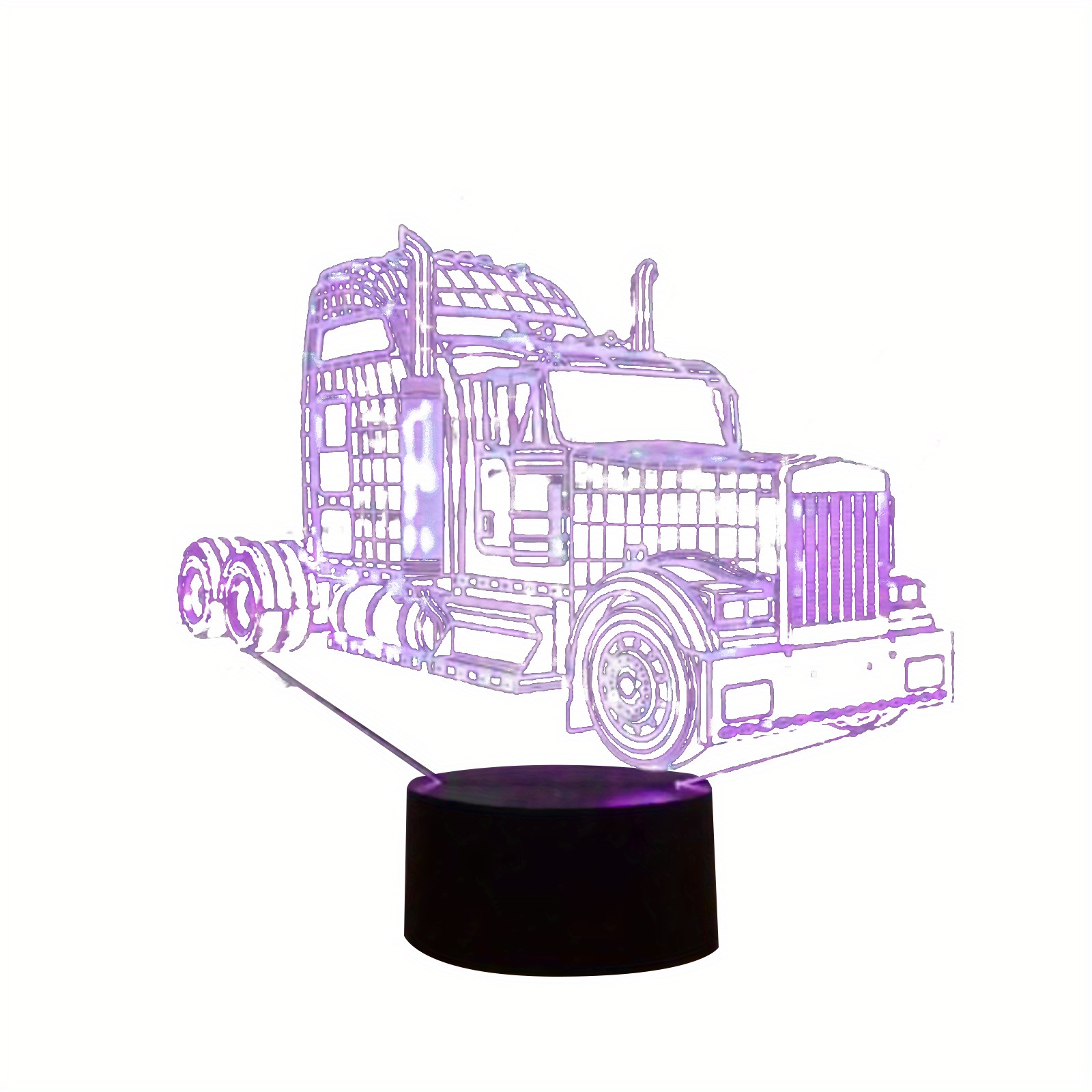 3D Fire Truck Night Light - 16 Color Changing LED Table Lamp With Remote Control & Touch Switch