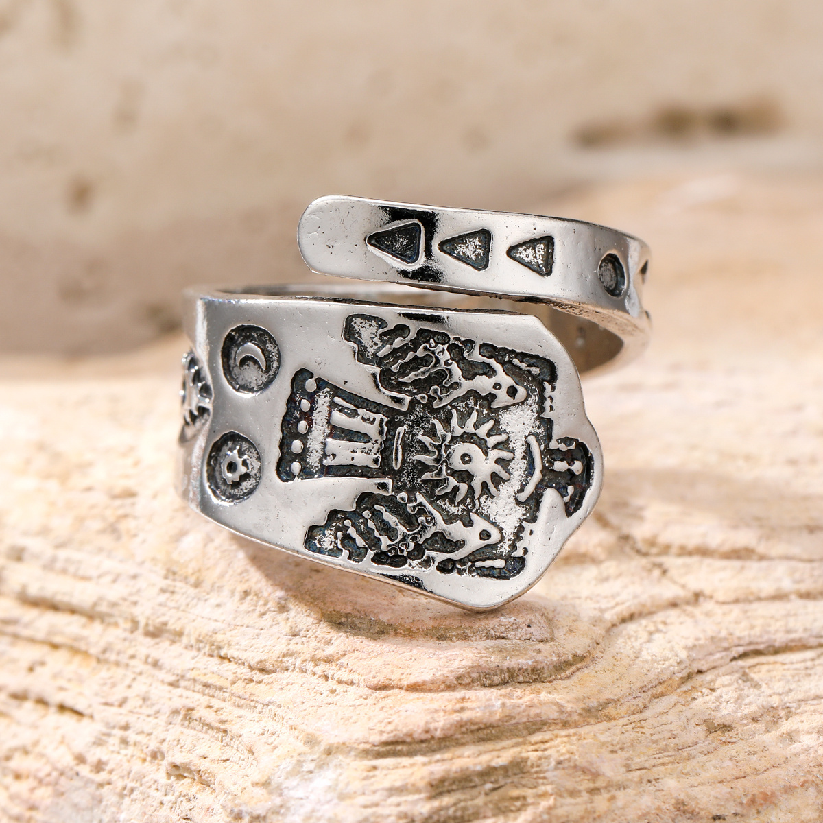 TEMU Anillo Ajustable de Ojo de Horus para Mujer - Joyería Bohemia con Tótem de Ave y de Horus, Accesorio Étnico para /Fiestas/Uso Diario, Anillo de