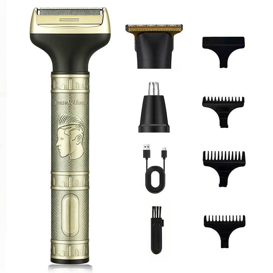 TEMU Kit de toilettage capillaire professionnel 3-en-1 pour homme : Taille, rase et coiffe avec un rasoir électrique fil !
