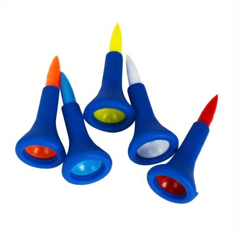 5pcs/set Durable Soft Rubber Golf Tees Random Color Short