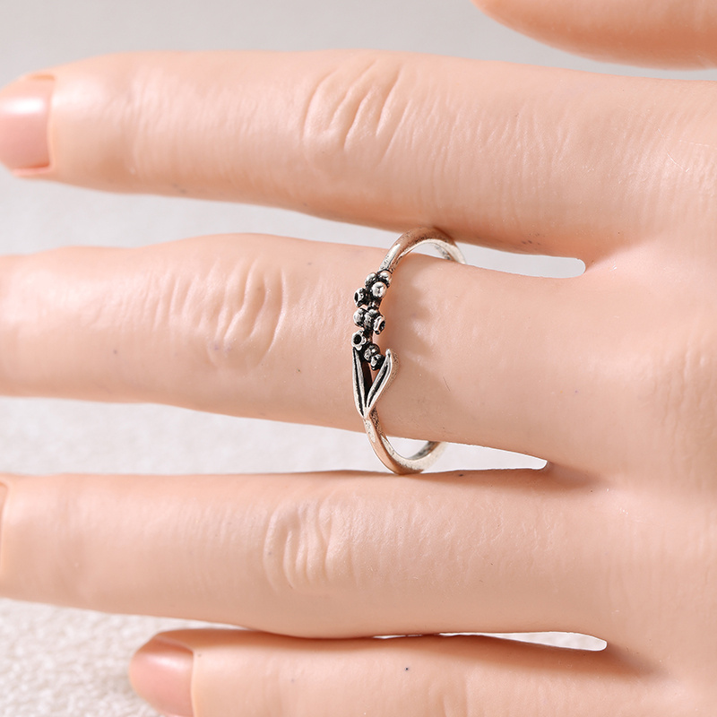 Women's Vintage Ringed Orchid Flower Fine Ring, Versatile Accessory