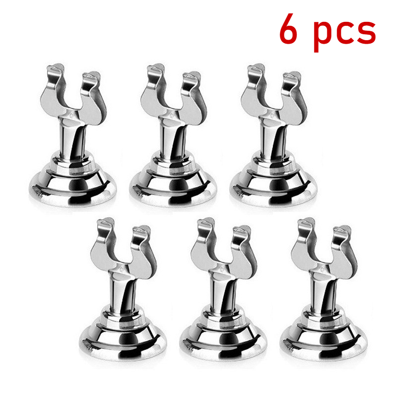 TEMU 1 Set Of 6pcs Silvery 3-headed Seahorse-shaped Clips, For Fixing Menu Cards Or Table Numbers, Each Measuring 1.5 Inches