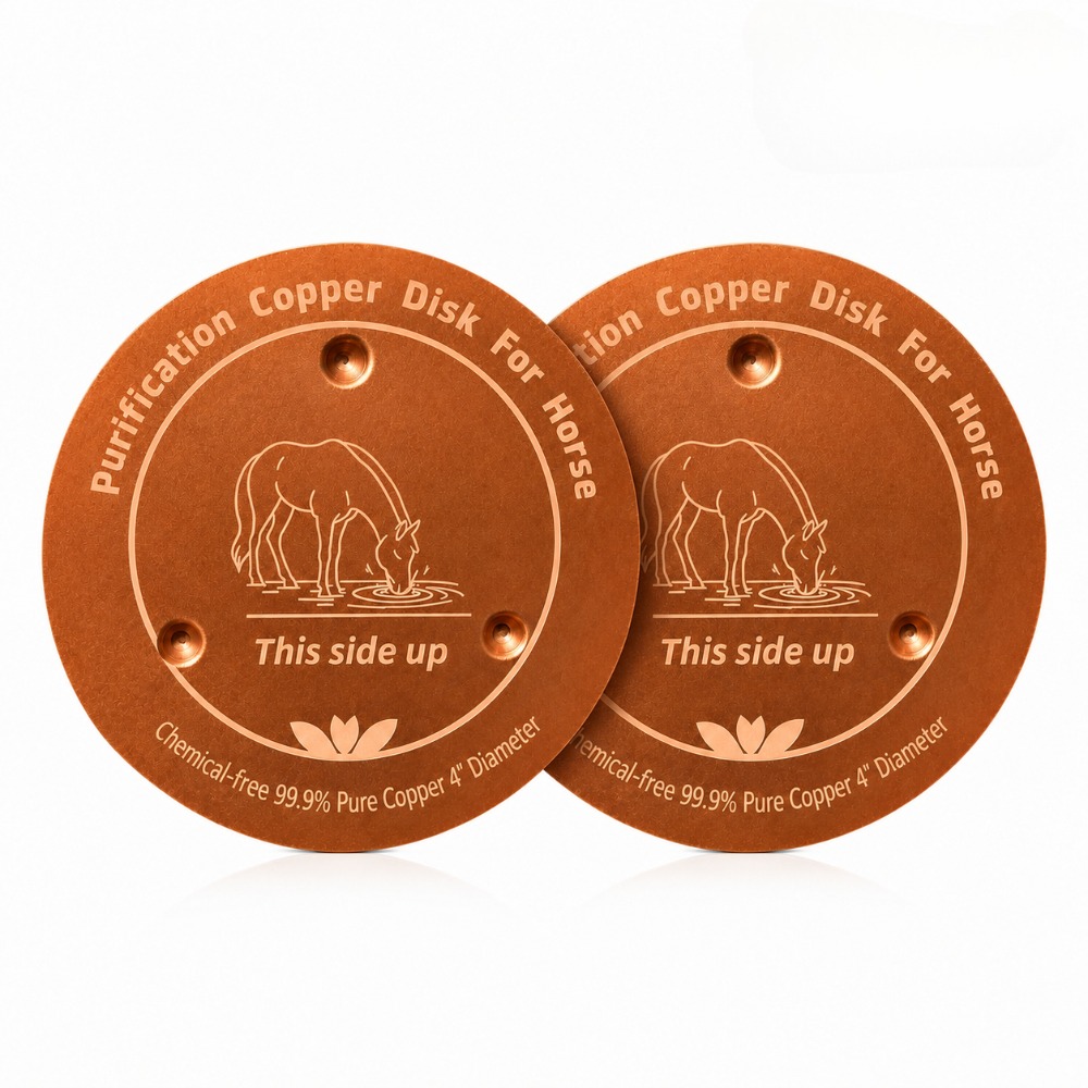 TEMU 1/2pcs Water Purifier For Horses, 99.9% Pure Copper, Three- Design, Suitable For Pet Horses, Dogs, Cats, Cows, Chickens, Birds, Etc., Reusable,