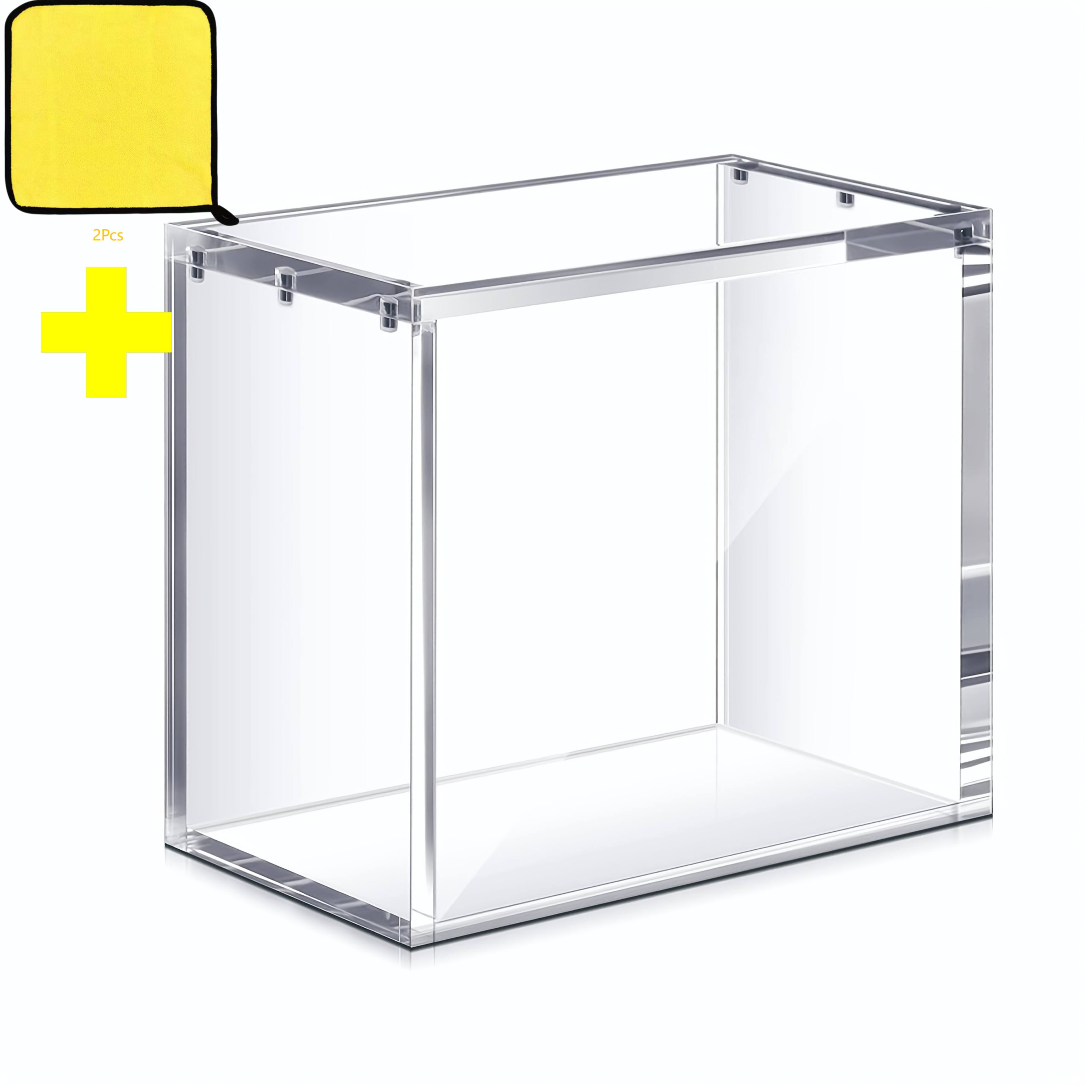 TEMU 3pcs (1pc 5mm Acrylic Stackable Display Box And 2pcs Cleaning Towels), Suitable For Elite Trainer Etb, With Magnetic Figure Dust Cover, Designed