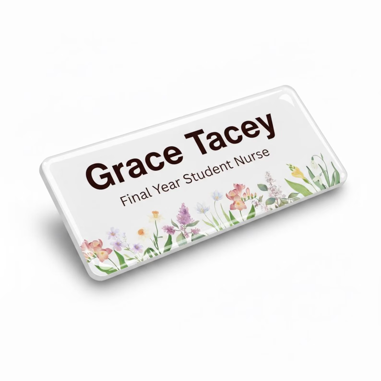 TEMU Customize Name Badge Pins With Pins, Various Floral Styles, Personalized Employee Badges, Suitable For , Teachers, Students, Etc., As Holiday