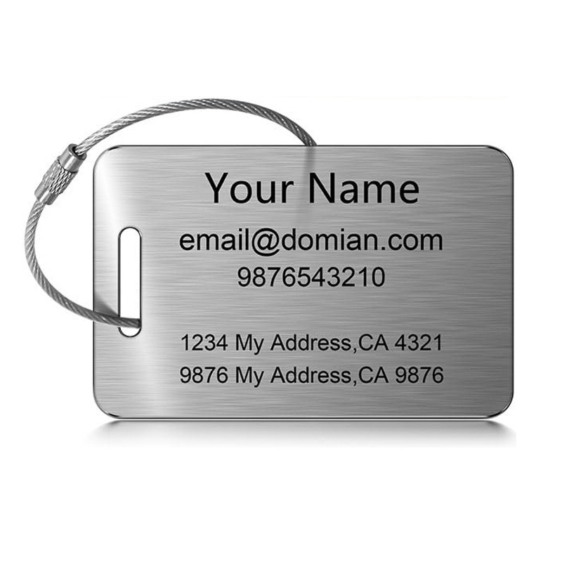 Custom Acrylic Luggage Tag with Wire Rope Hook