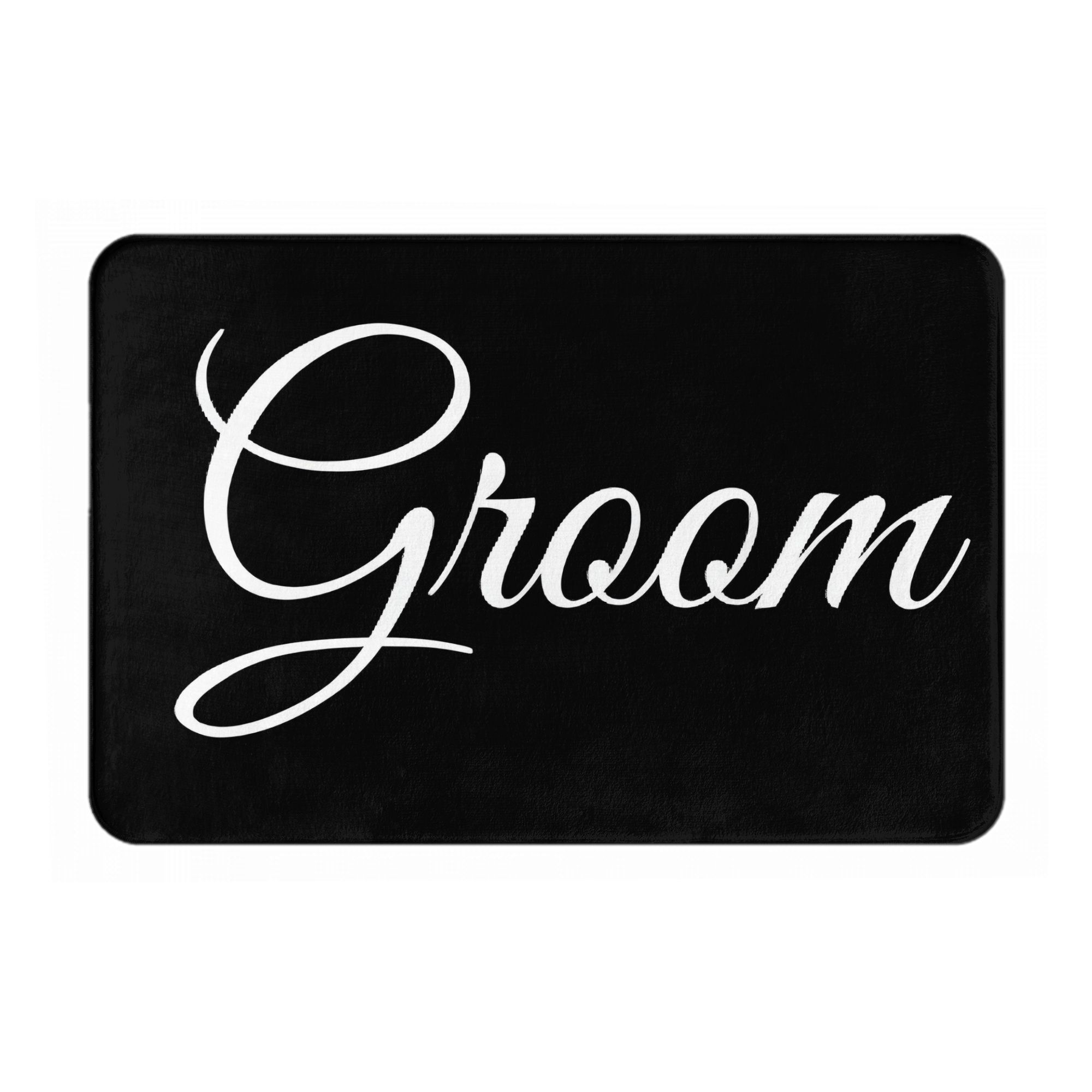 TEMU 1pc Elegant Wedding Groom White Letter Rug - Soft Carpet Suitable For Entrance Door, Bathroom, Living Room - Machine-washable Carpet With White