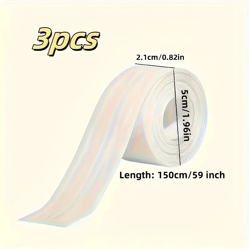 TEMU 3 Rolls Of And Moisture-resistant Toilet Sealing Strips, Self-adhesive Sealing Tape For Kitchens And Bathrooms, Tape Designed To Prevent