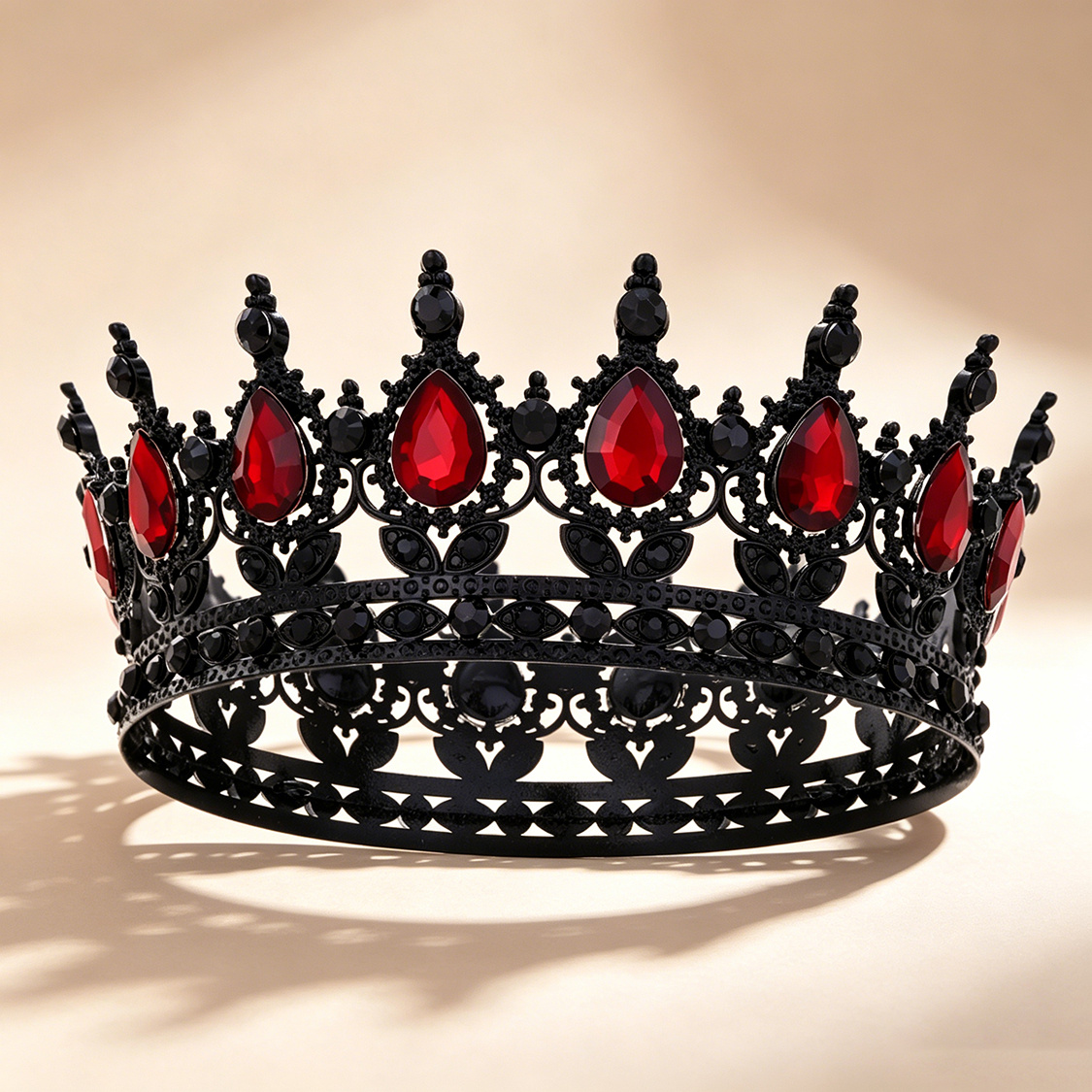 TEMU 1pc Vintage Hollow-out Black With -circle Crown, Vampire Style, Suitable For Halloween Shows And Masquerade Balls, Used As A For Halloween Gift