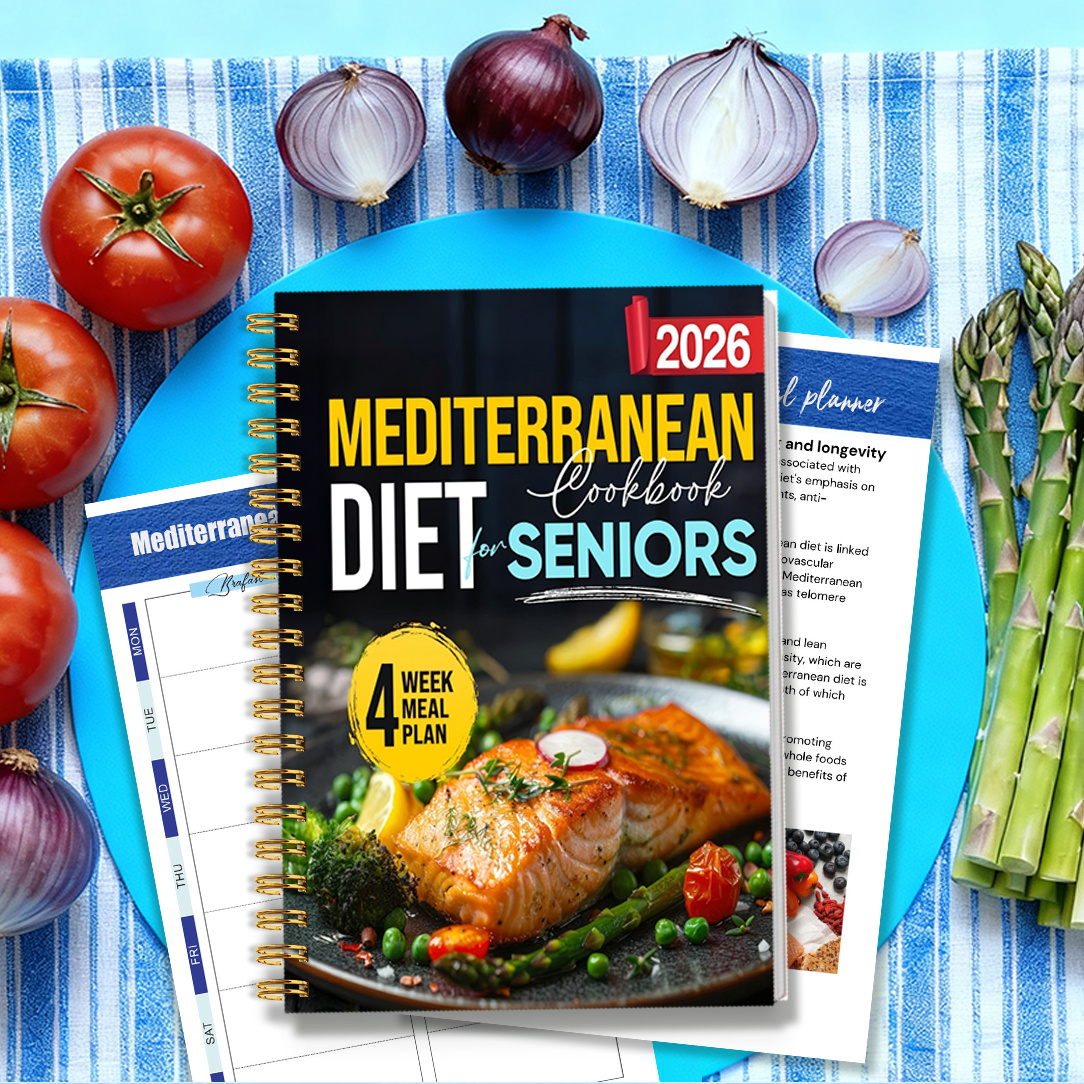 Mediterranean Diet Planner Notebook | Daily Food Tracking and Meal Planning for Weight and Blood Sugar Control, Suitable for Diabetics and Post-Surgery Weight Loss, Includes Weekly Meal Schedule, Symptom Tracking, and Hydration Log, 13.97x21.08 cm