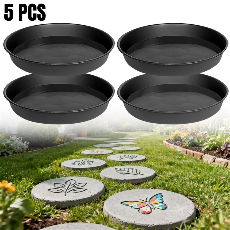 TEMU 5pcs Set Of Stepping , Round Plastic Paver Molds, For Concrete, Reusable Molds, For Laying Garden , Walkways, , Outdoor Landscapes