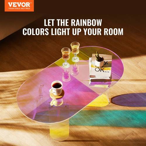 acrylic coffee table iridescent acrylic end table 13 8 inch high colorful acrylic side table for food snack used in living room courtyard terrace