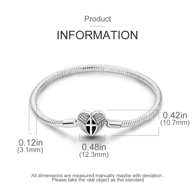 925 Silver Guardian Wings Cross Snake Chain, DIY Necklace