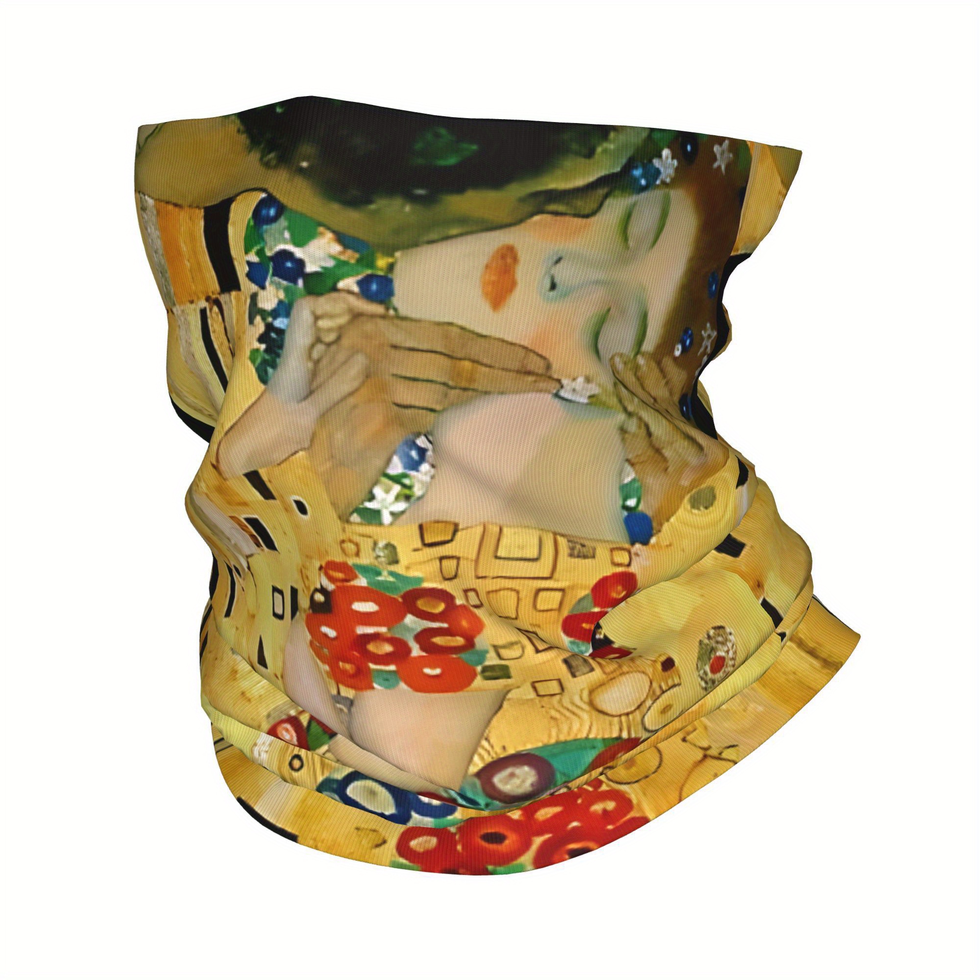 

Klimt "" Original Painting Bandana Neck Gaiter - Print Scarf, Polyester/spandex , Casual Knit Balaclava For Cycling & Motorcycling, Adult Accessory