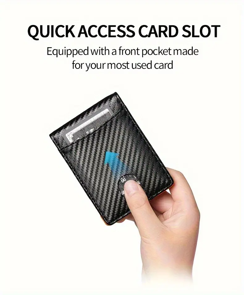mens rfid blocking wallet ultra thin design with stainless steel money clip bifold card holder scratch impact resistant for business travel everyday use ideal gift for men accent compact organizer sleek style durable construction professional men Product details 5