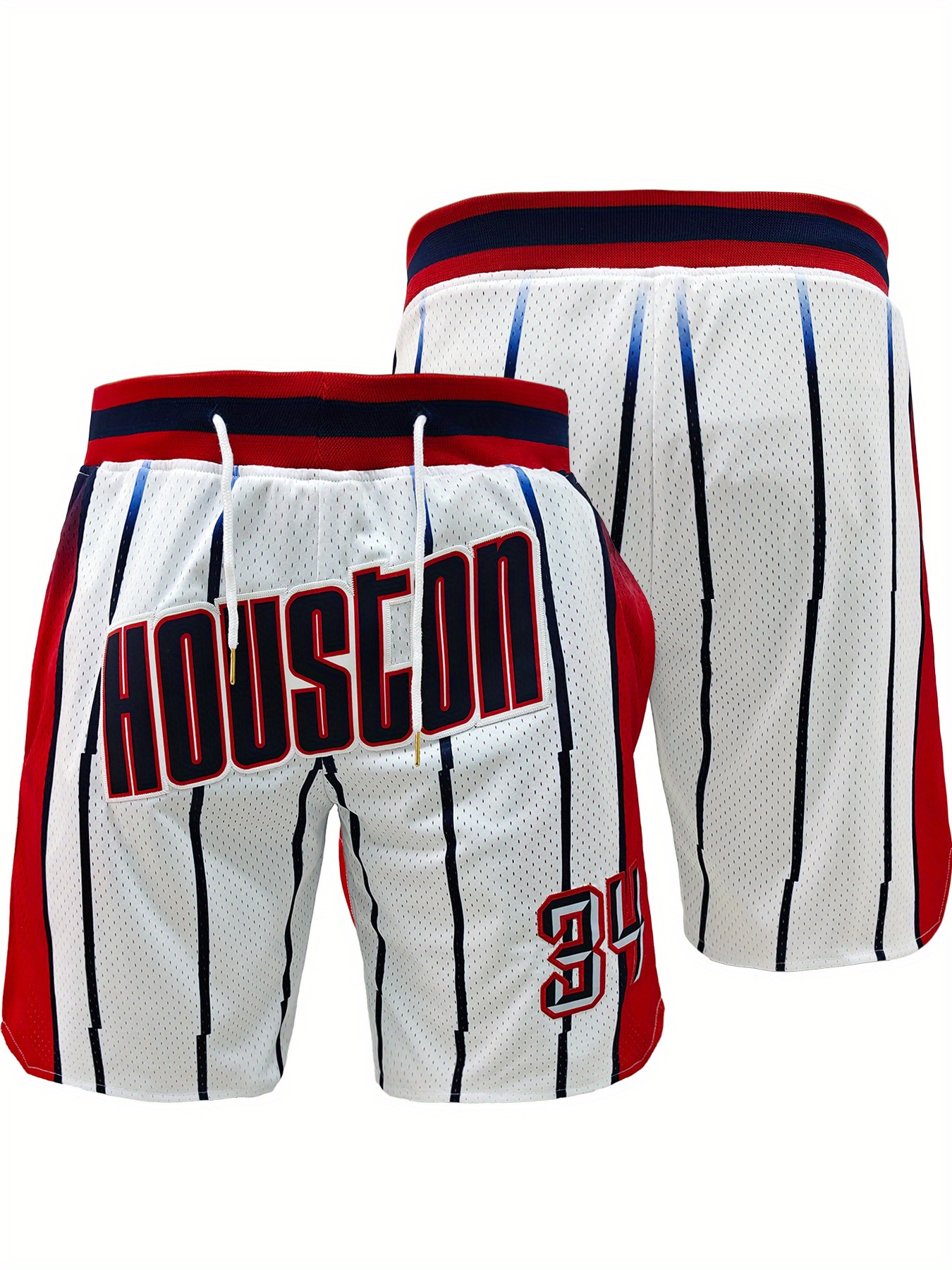 mens 34 white letter embroidery sports shorts breathable quick drying 100 polyester loose   season wear for basketball running tennis   outdoor activities