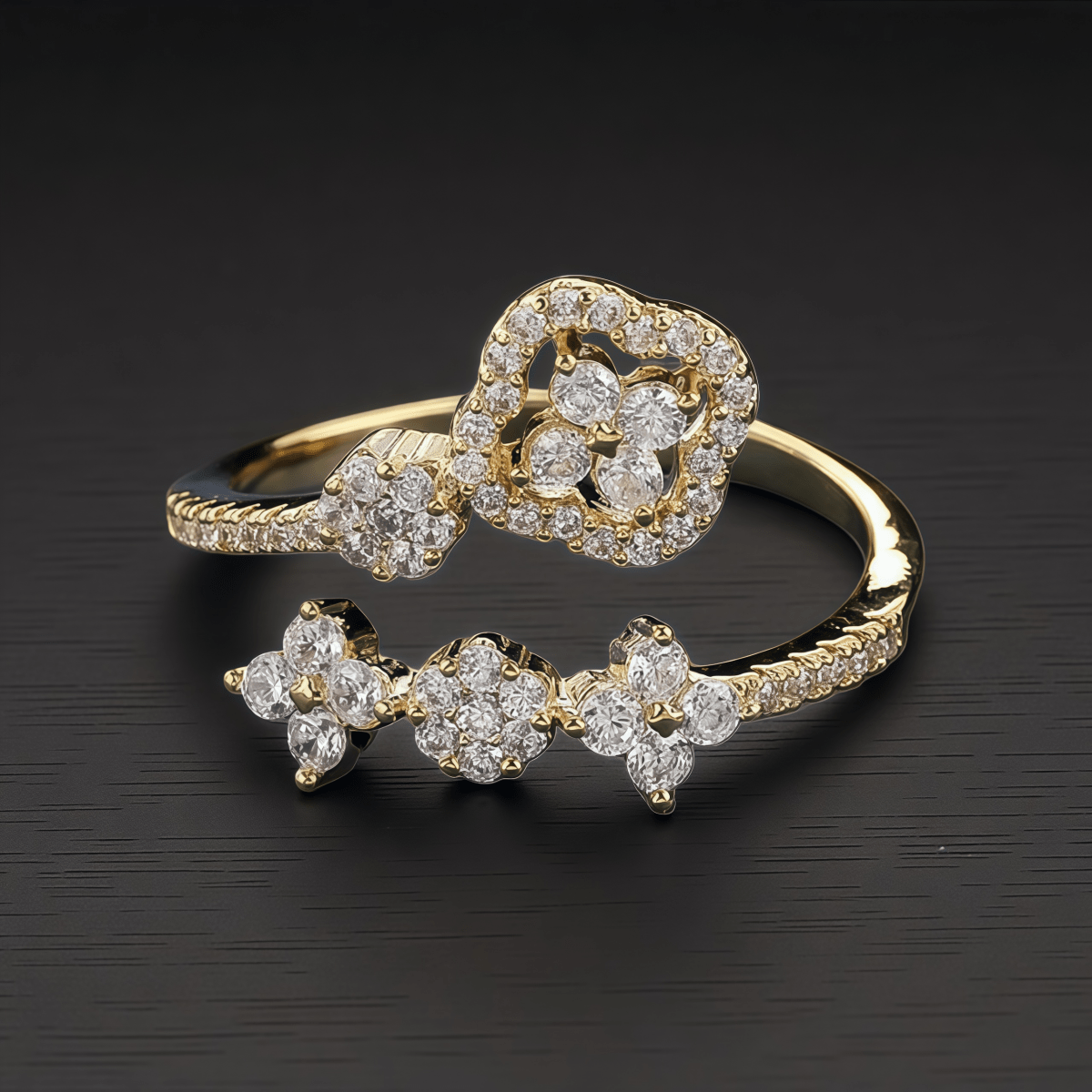 TEMU 1pc Of Fashionable And Light Luxury Copper Alloy Inlaid With Cubic Zirconia Exquisite Open Ring, Elegant Jewelry, Suitable