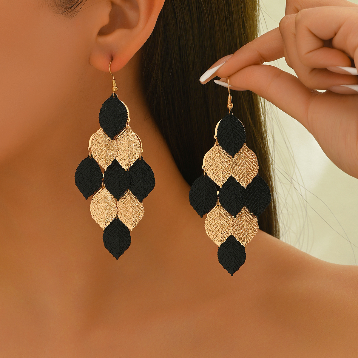 E-shop 1 Paar Damen-Ohrringe im europäischen amerikanischen Stil, Sommer Vintage Bohemian Metall-Trend, geometrisches