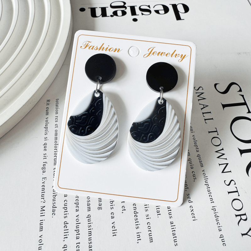 Women's Artistic Textured Wave Water Drop Earrings