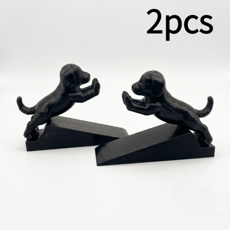 TEMU 2pcs Set Of Cute Puppy Door Stops, Multi-angle Adjustable, Non-slip Slope Stable , Durable Plastic Material, Door Bottom Safety Anti-collision