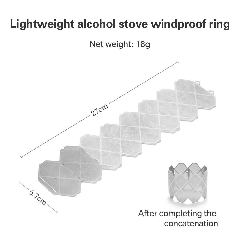 TEMU Portable Stainless Steel Camping Alcohol Stove Windshield - Durable Outdoor Cooking Accessory For Hiking And Camping, Hiking Gear, , Sturdy