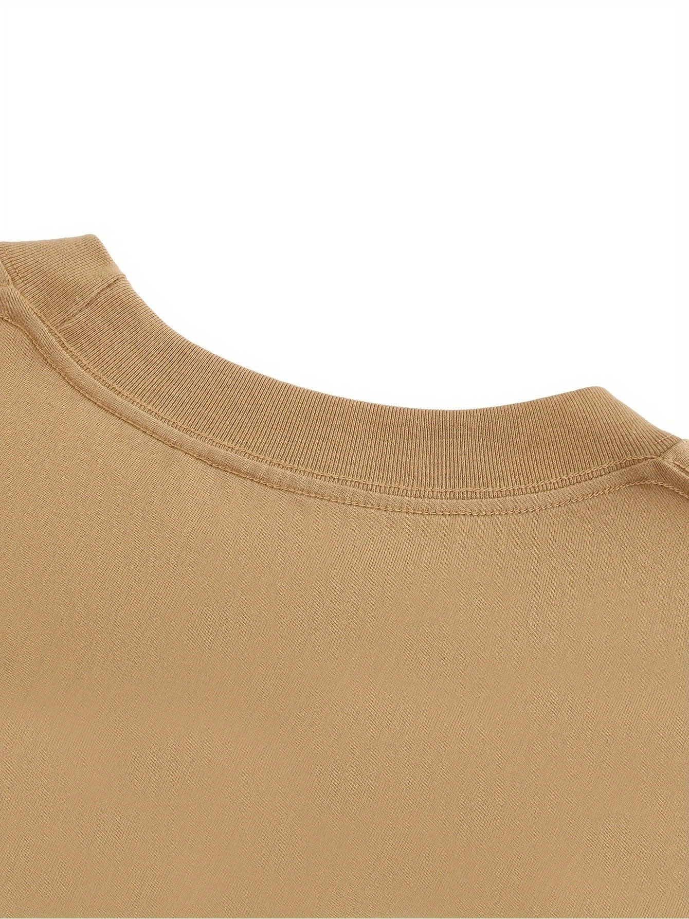 Men's Casual Two-Piece Set, Pure Cotton Round Neck Short Sleeve T-Shirt and Work Pants with Pockets