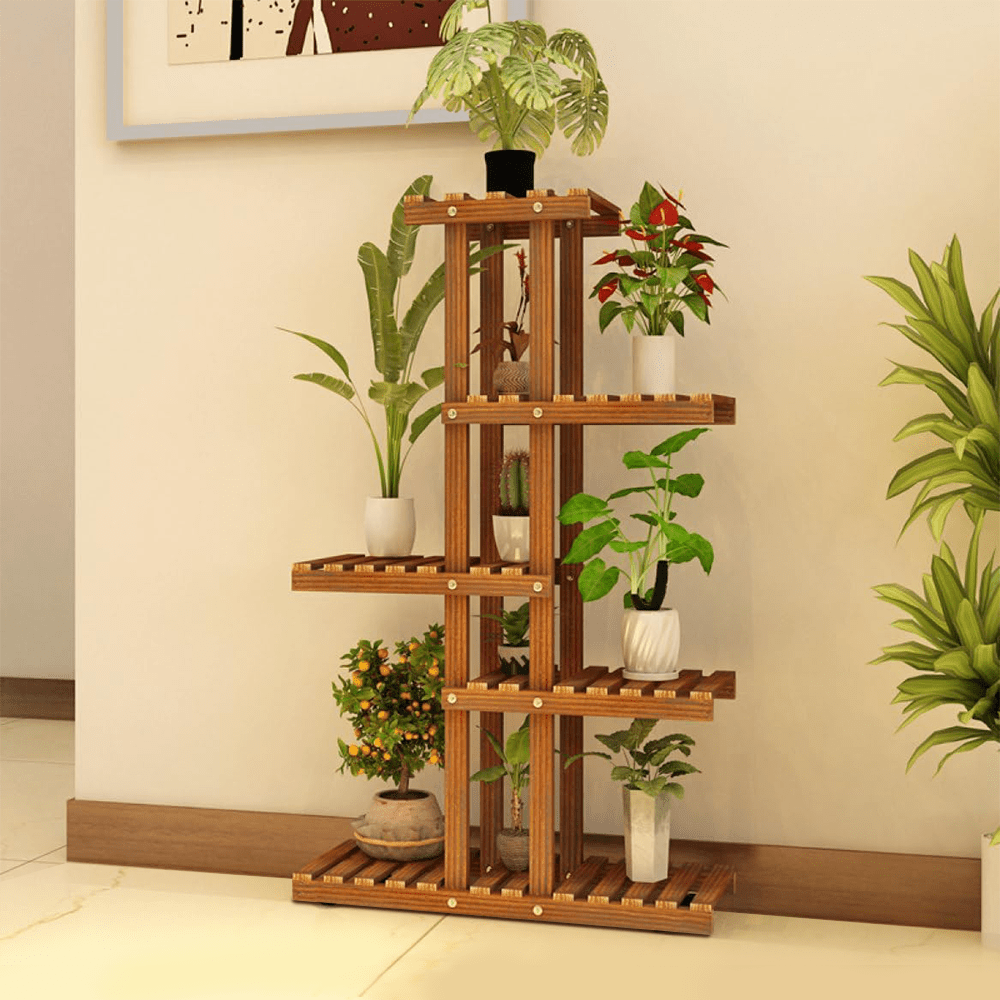 TEMU 5-layer Flower Stand, Multi-functional Heavy-duty Flowerpot Stand, Display Stand, Wooden Plant Flower Stand, Independent Display Stand, Wooden