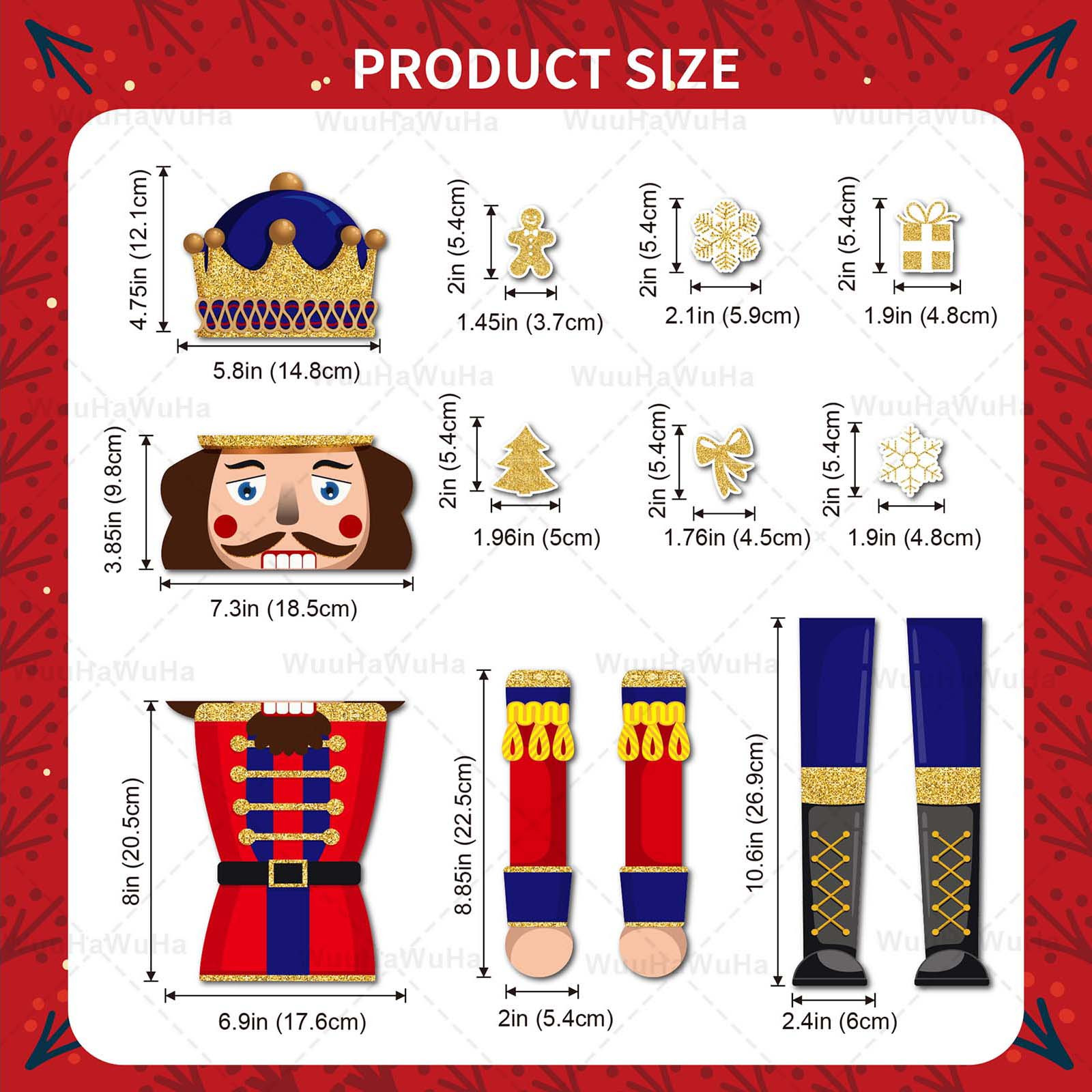 TEMU 2d Flat 13pcs Christmas Refrigerator Magnets Nutcracker Soldiers Holiday Party Home Kitchen Decorations Party Decoration Items Creative Festive