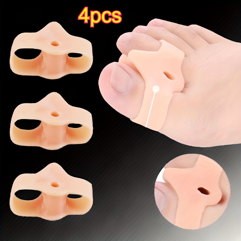 4pcs Dual-hole Big Toe Separators, Silicone Products, Toe
