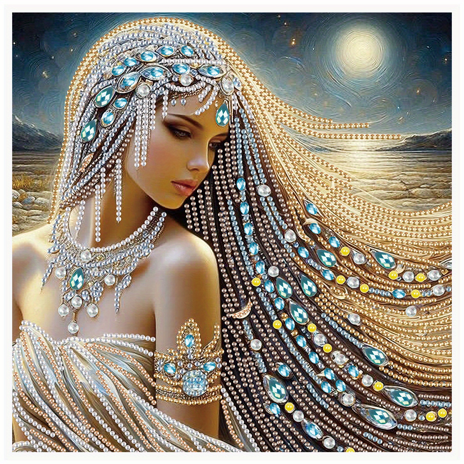 

5d Kit - Goddess Queen Theme, Special Shaped Art Set With Rhinestones, Diy Irregular Canvas Craft For Home Wall