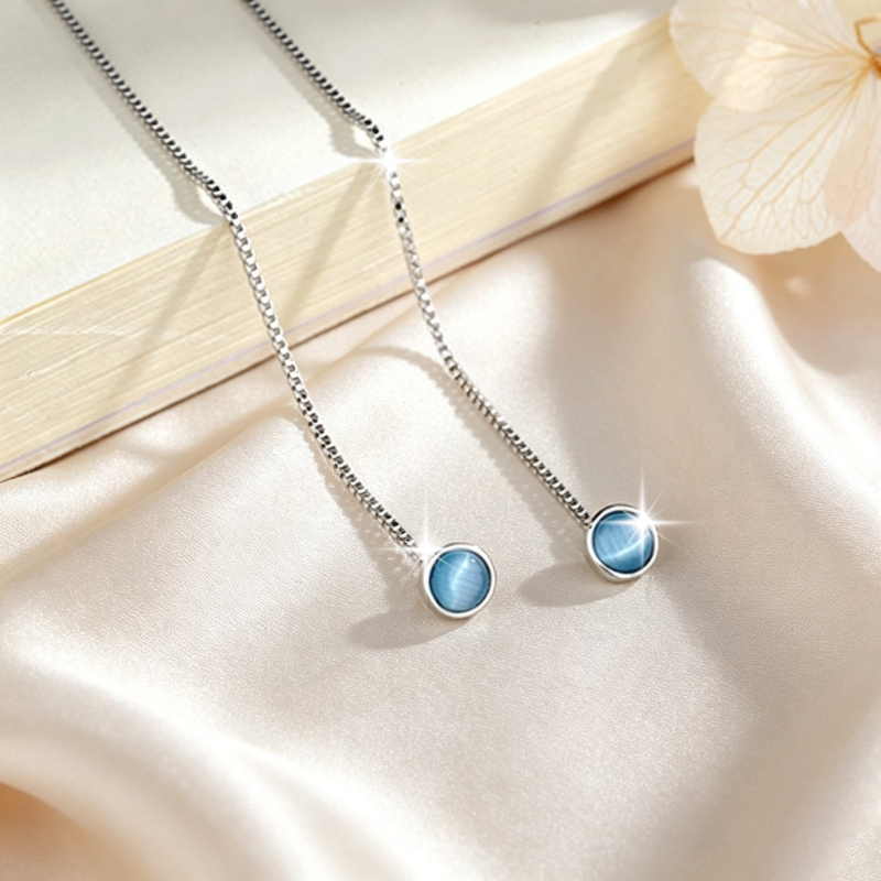 Stylish Long Drop Earrings for Women in Sea-Blue Design