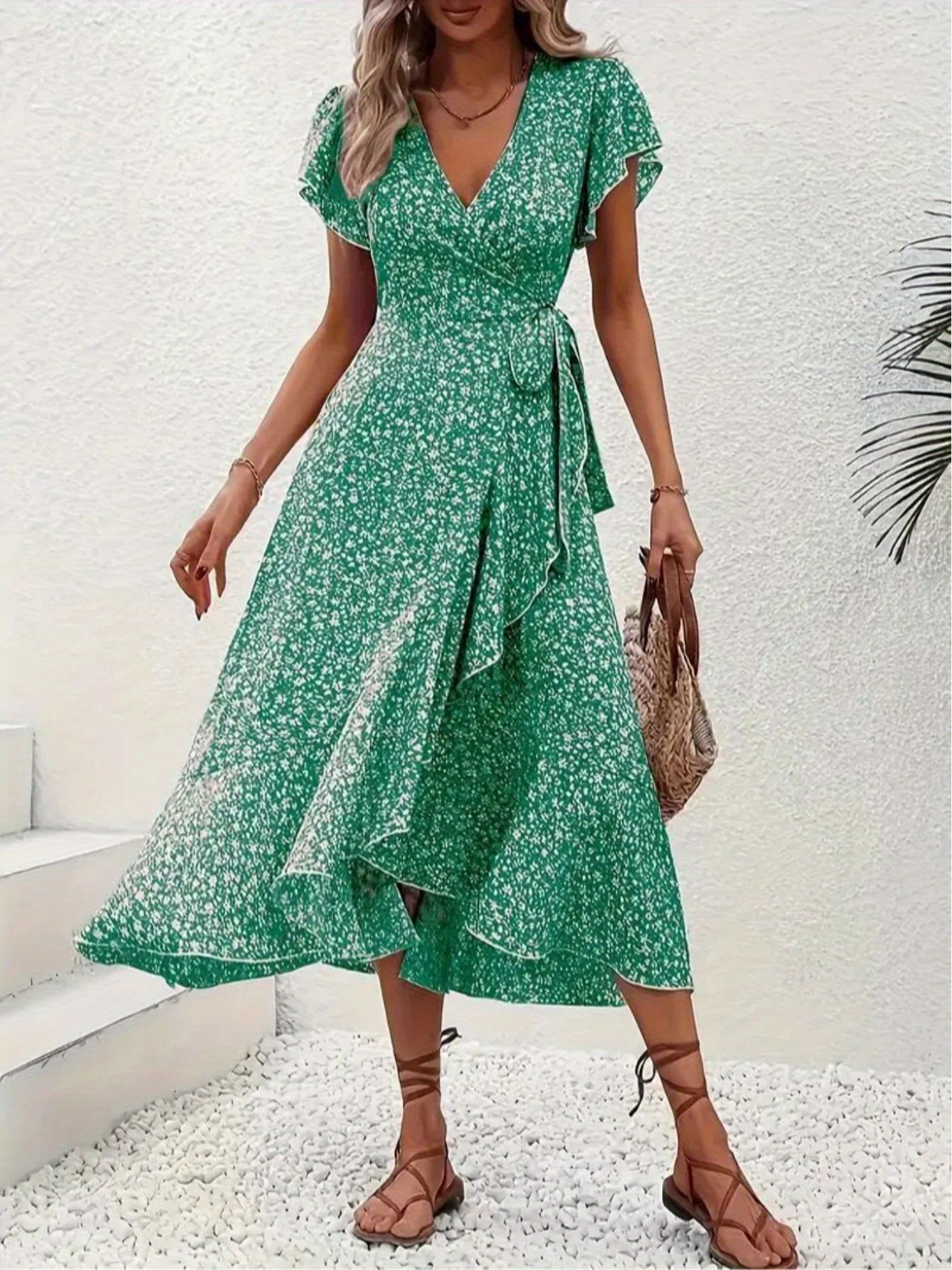 green jewel dress Godess White Lace Flowy Dress. Love that Boho main image 1
