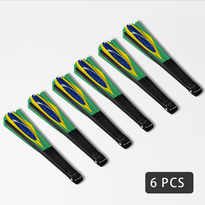 TEMU Paquete de 1 a 6 abanicos plegables brasileños de 22 cm, de portátil refrescante para de la , en , , viajes, camping, trayectos diarios, , ,