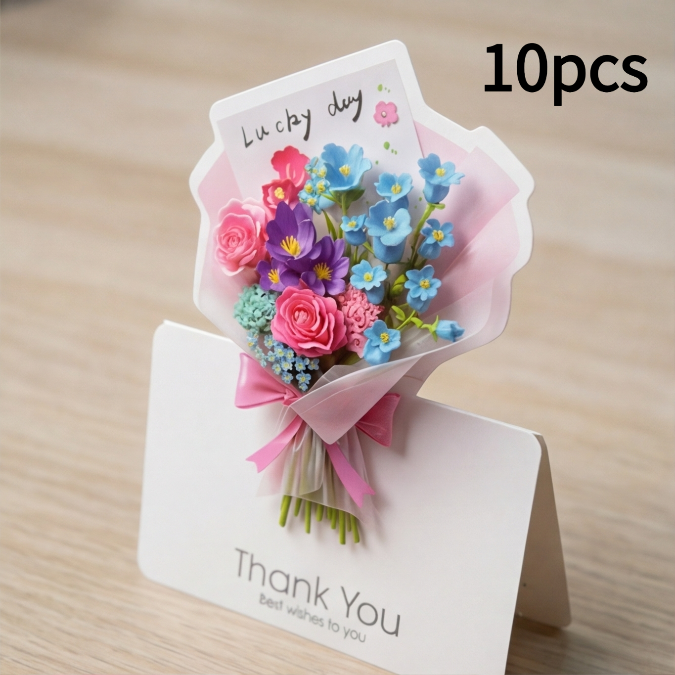 TEMU 10 piezas de tarjetas de felicitación de la serie de imágenes de regalo de , tarjetas de de mensaje semi- con nota de "Gracias", tarjetas de