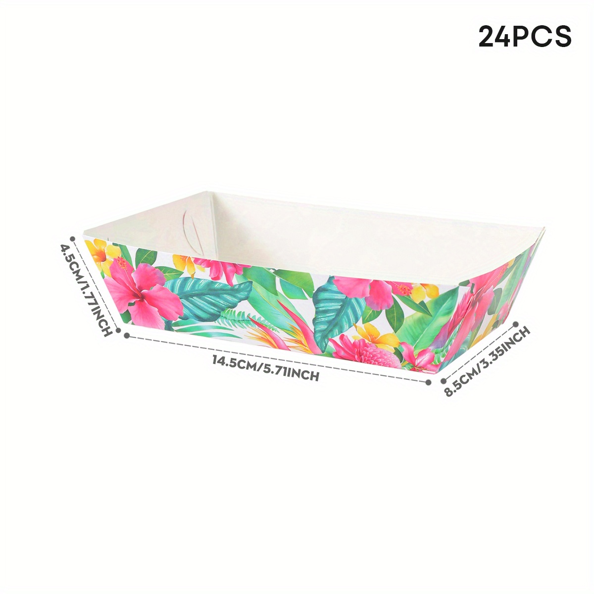 Image of 10/24/48pcs, Tropical Chip Box, Food Tray, Paper Popcorn Box, Suitable For Birthday Party Gift Picnic Camping Bbq For School Halloween Halloween Christmas Thanksgiving