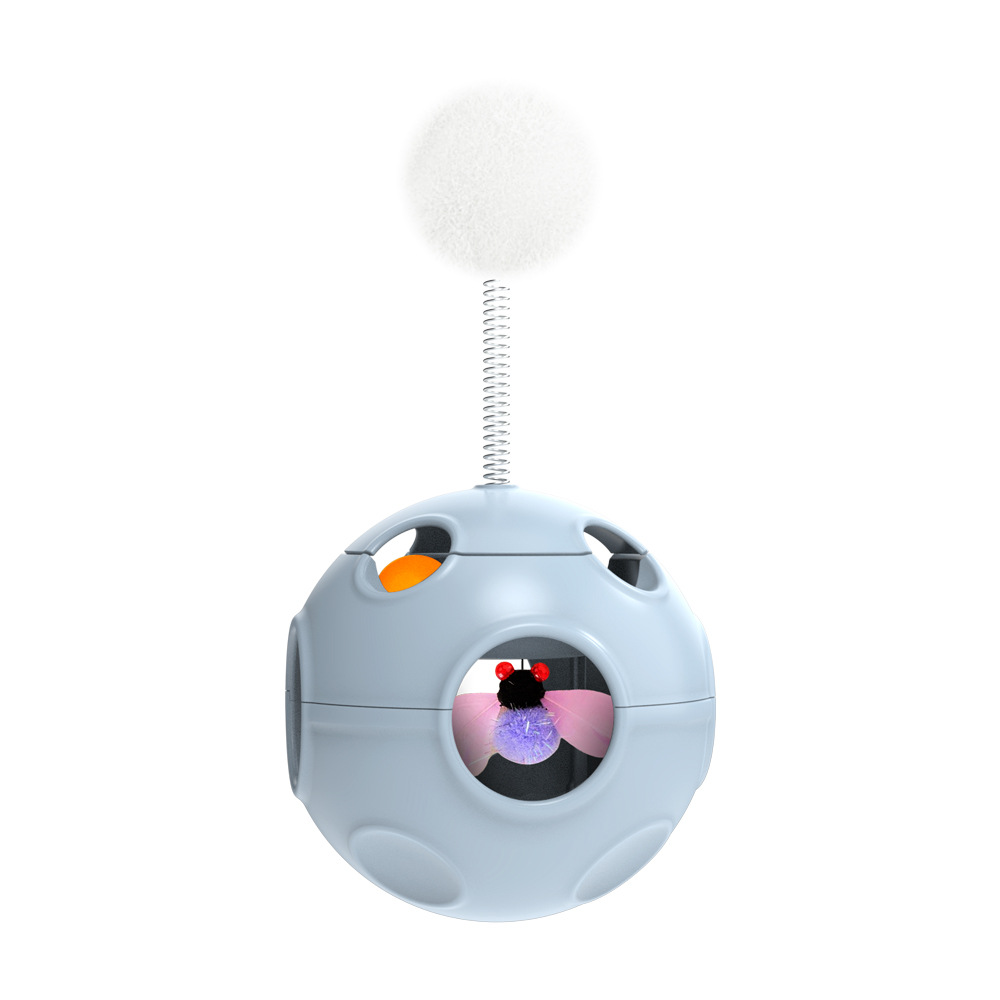 E-shop Katzenspielzeug Tumbler Feder Flauschiger Ball mit eingebauten fliegenden Insekten, zur Anziehung von Katzen zur Selbstunterhaltung, zur