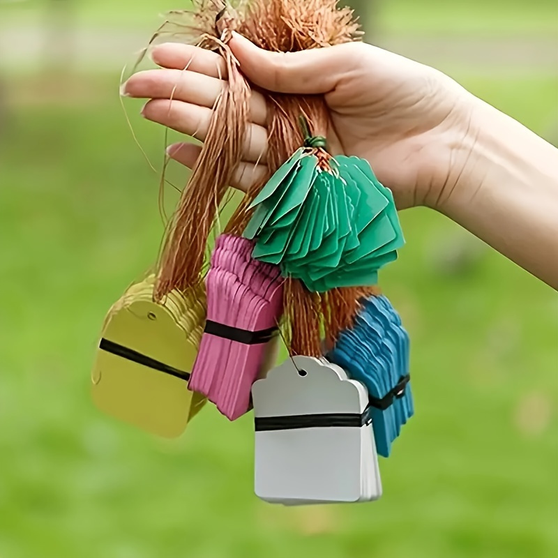 TEMU 100pcs, Random Color Waterproof Plastic Hanging Tags Gardening Marking Pens Labels Waterproof Succulent Plant Tags