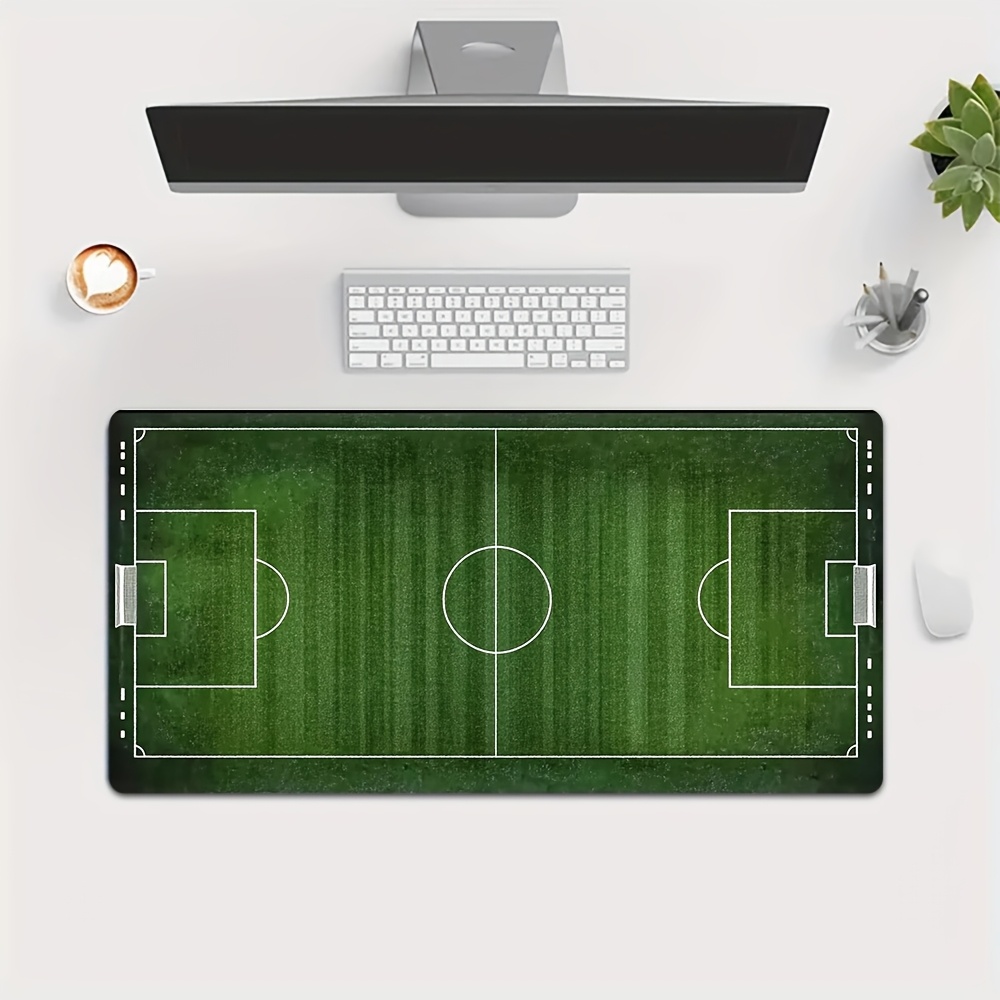 TEMU 축구장 디자인 마우스 패드, PC/노트북용 - 미끄럼 방지 고무 베이스 책상용, 사실적인 축구장 패턴, 내구성 있는 사무실 및 가정용 컴퓨터 액세서리, 스포츠 애호가에게 적합, 가정 장식용