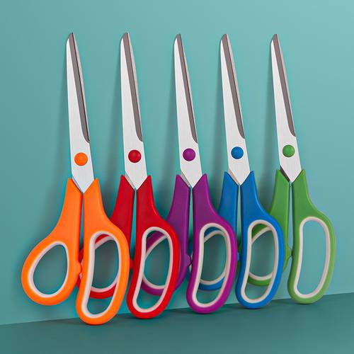 titanium non stick scissors with and stainless steel random multi color suitable for diy school and home use durable metal construction battery free craft cutting tool vibrant color smooth metallic