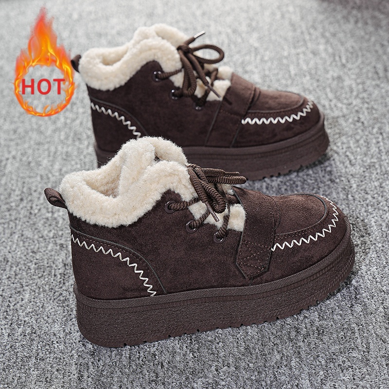 TEMU Thick-soled Warm Heated Women's Ankle Boots And Short Boots, Women Shoes