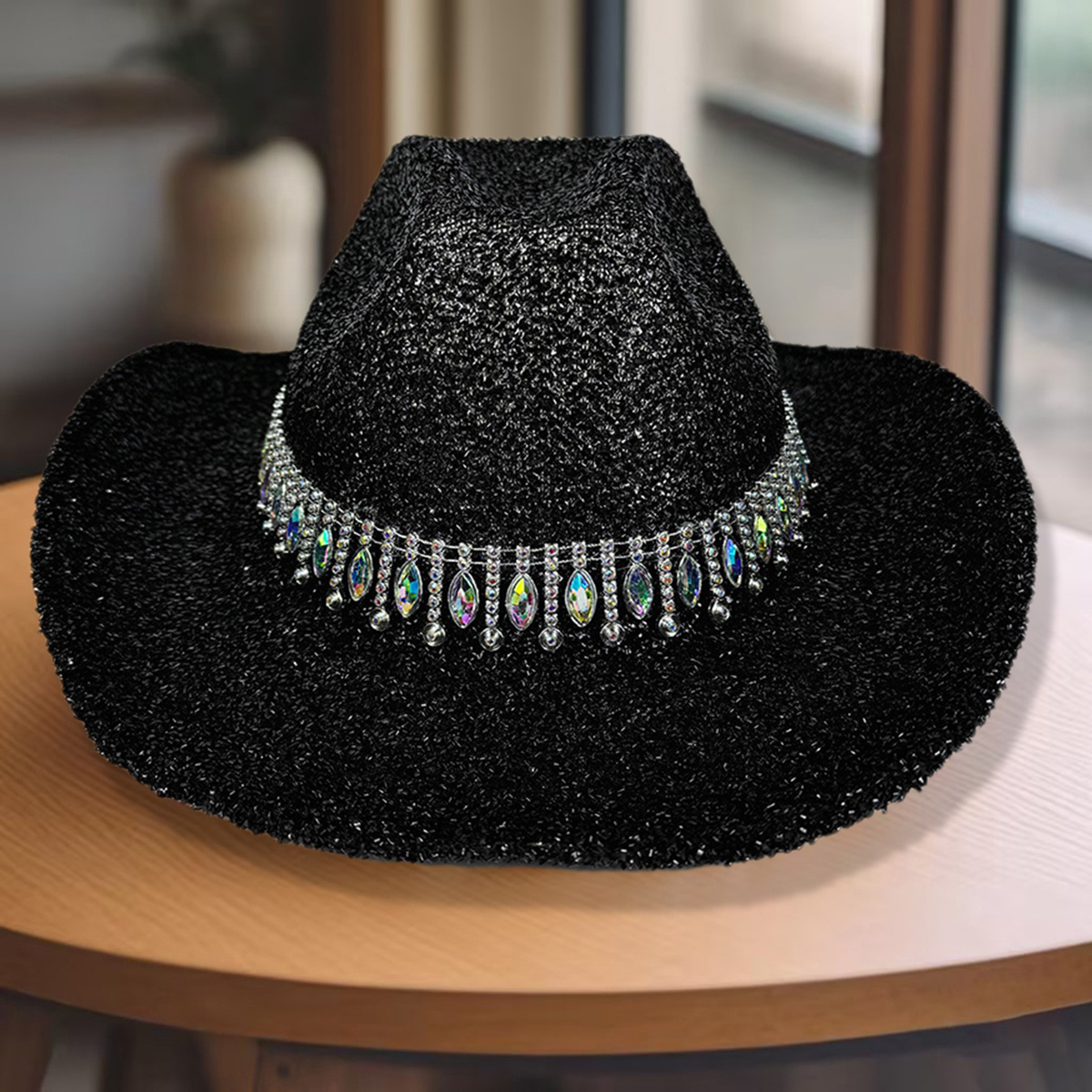 womens embellished cowgirl hat multicolor stones - Temu display picture 1