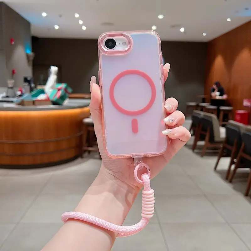 Phone case: * with a hanging rope color changing phone case, suitable for iPhone 16e, featuring magnetic wireless charging and a simple high-* hard combination protective case. Phone case: * with a hanging rope color changing phone case, suitable for iPhone 16e, featuring magnetic wireless charging and a simple high-* hard combination protective case.