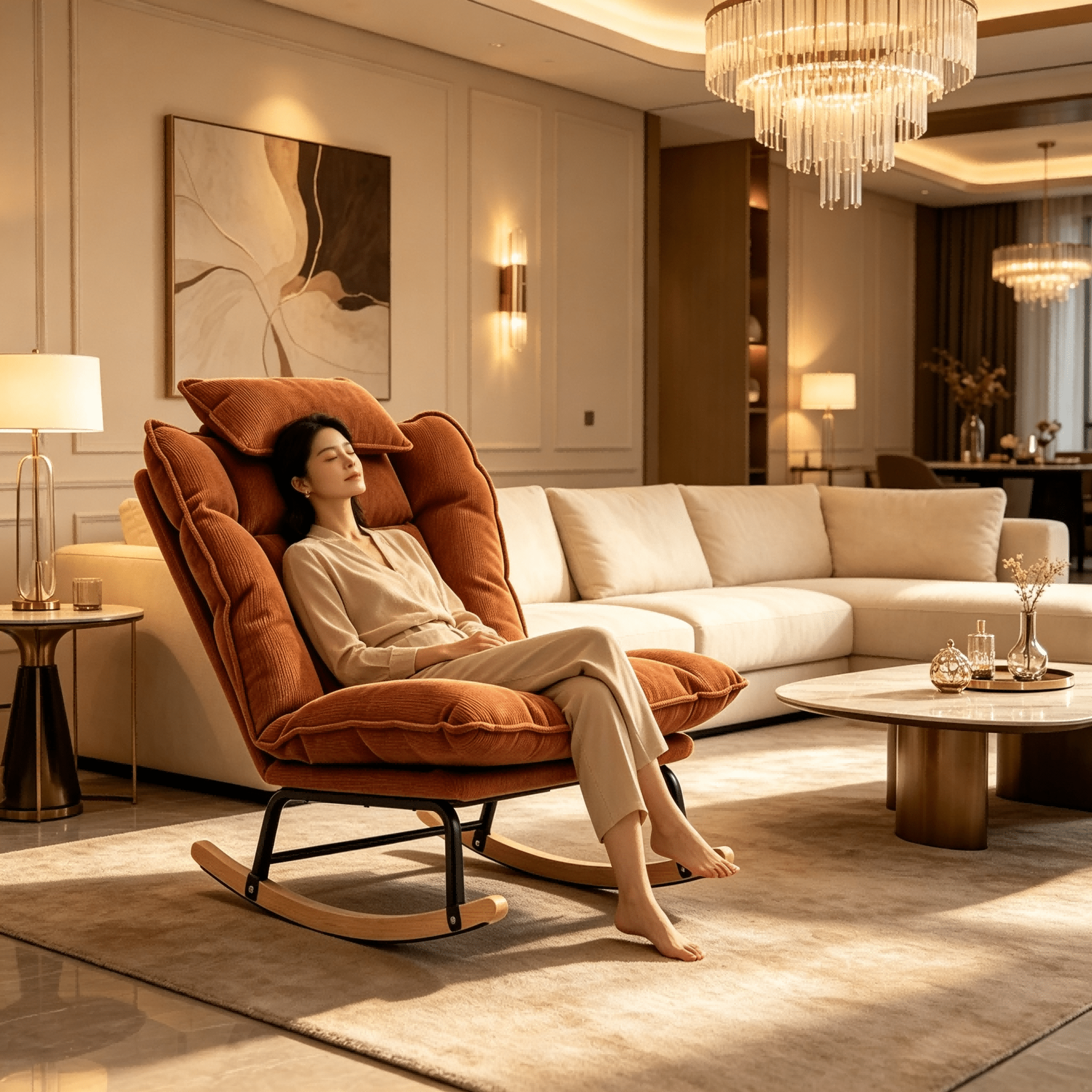Home Rest Rocking Accent Chair with Ergonomic Design
