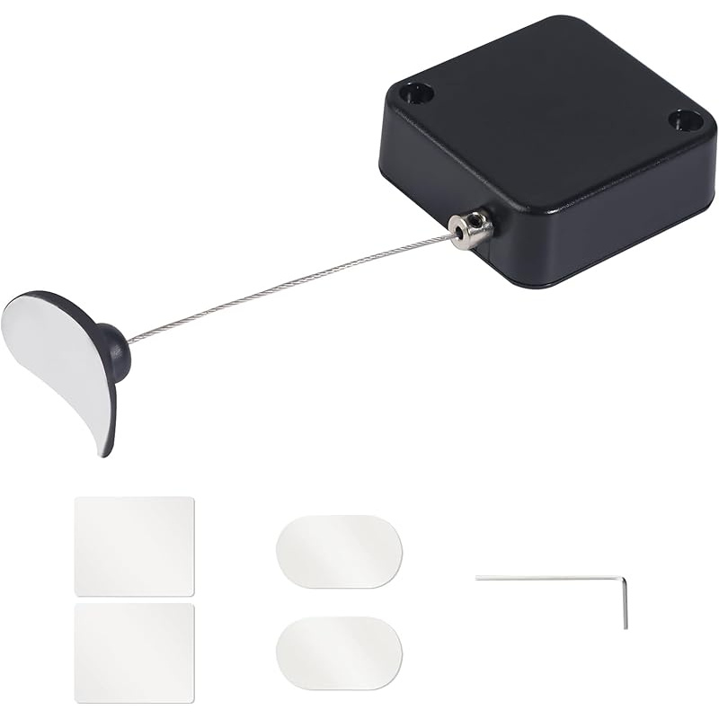 TEMU Serrure de cordon de télécommande rétractable : Cordon de sécurité de traction amélioré de 6,5 pi avec pince à longueur de câble réglable pour