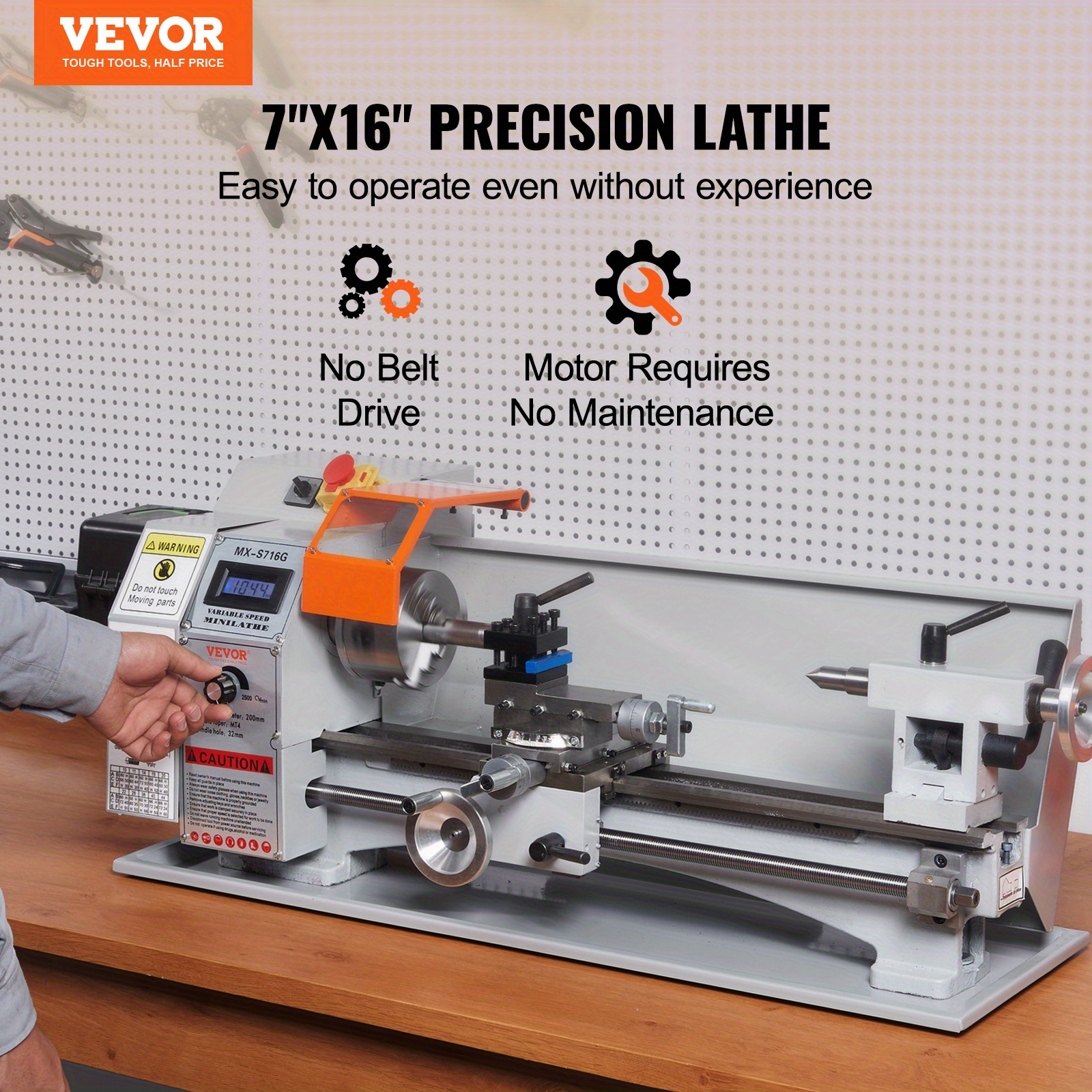 compact metal lathe 7 x 16 800w precision desktop - Temu